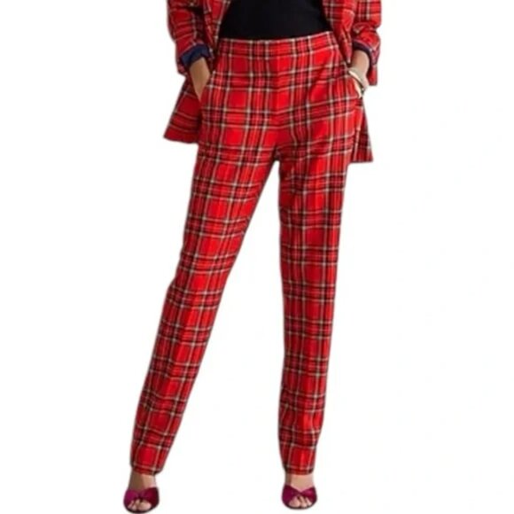 J. Crew Kate Straight-Leg in Good Tidings Wool Blend Pants 6 - Picture 3 of 16